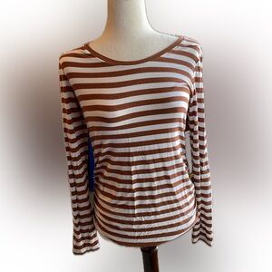 Horizontal Red Striped Maternity Top